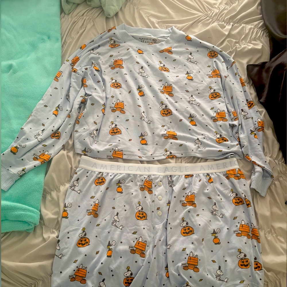American Eagle snoopy plush PJ set